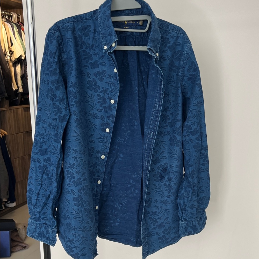 Ralph Lauren Blue Floral Dress Shirt